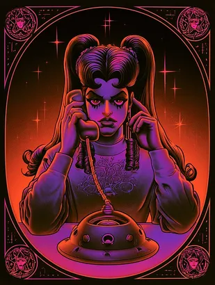 Midjourney SREF 4895 Neon Sorceress — sample image 2