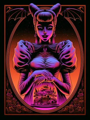 Midjourney SREF 4895 Neon Sorceress — sample image 4