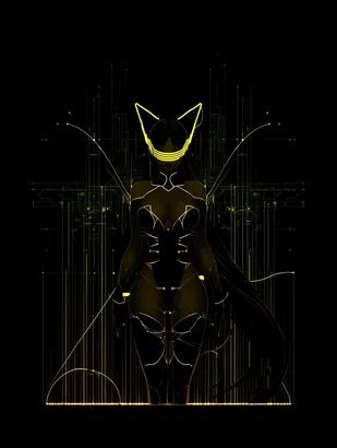 Midjourney SREF 4951 Neon Angels — Cyberpunk Mysterious