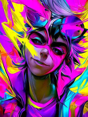 Midjourney SREF 4965 Neon Rebellion — sample image 2