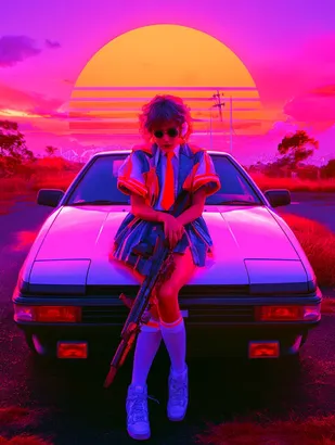 Midjourney SREF 4969 Neon Angels Rising — sample image 3