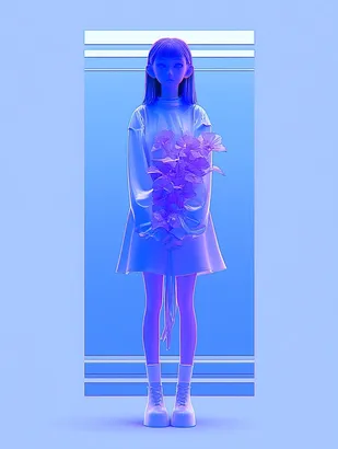 Midjourney SREF 4987 Neon Blossom — sample image 4