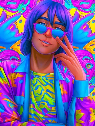Midjourney SREF 4991 Neon Dream Rebel — sample image 2