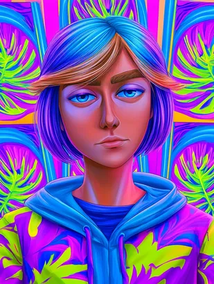 Midjourney SREF 4991 Neon Dream Rebel — sample image 3