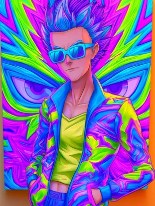 Midjourney SREF 4991 Neon Dream Rebel — sample image 4