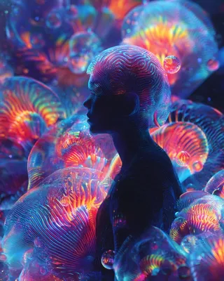 Midjourney SREF 656 Neon Consciousness — sample image 2