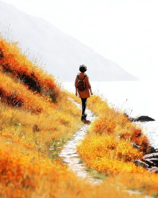 Midjourney SREF 773 Golden Wanderer — Digital Illustration Serene