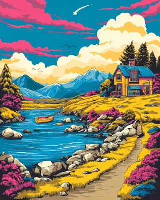 Midjourney SREF 839 Chromatic Dreamscapes — Pop Art Whimsical