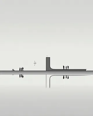 Midjourney SREF 909 Minimalist Wanderer — sample image 4