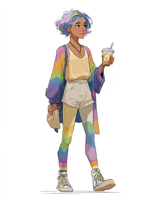 Midjourney SREF 950 Rainbow Spirit — Digital Illustration Whimsical